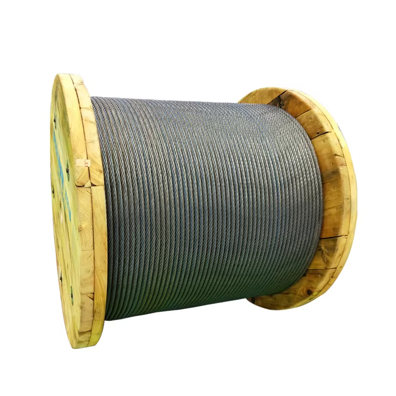 VTSP263 الصين مصنع 11mm قوة تينسلي عالية مقاومة للحرارة الفولاذ المجلفن مصعد حبل أسلاك الفولاذ