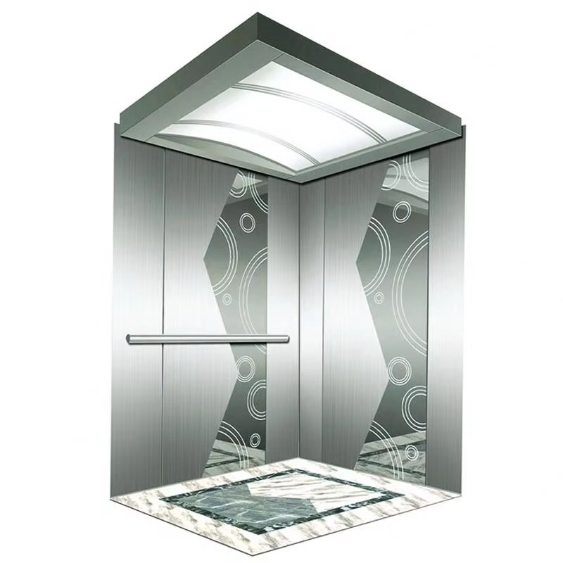 كابينة مصعد الركاب VTSP134 مع سقف LED موفر للطاقة، بناء من الفولاذ المقاوم للصدأ، شهادة ISO9001، ضمان لمدة سنة واحدة