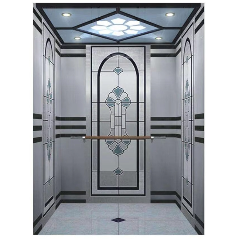 قطع غيار وإكسسوارات المصاعد VTSP135 مقصورة مصعد الركاب التجارية مع ألواح حائط مضادة للخدش