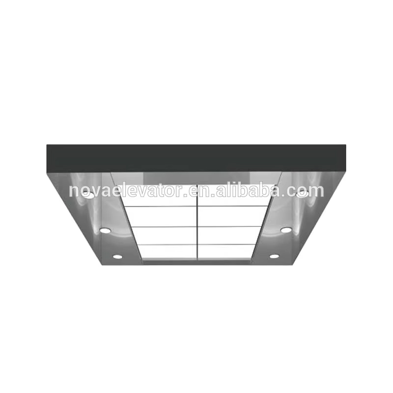 VTSP140 قطع غيار المصعد المقصورة الداخلية الملحقات كابينة المصعد سقف الفولاذ المقاوم للصدأ تصميم سقف الرفع الحديث