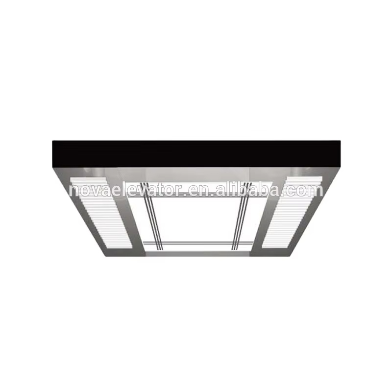 VTSP140 قطع غيار المصعد المقصورة الداخلية الملحقات كابينة المصعد سقف الفولاذ المقاوم للصدأ تصميم سقف الرفع الحديث