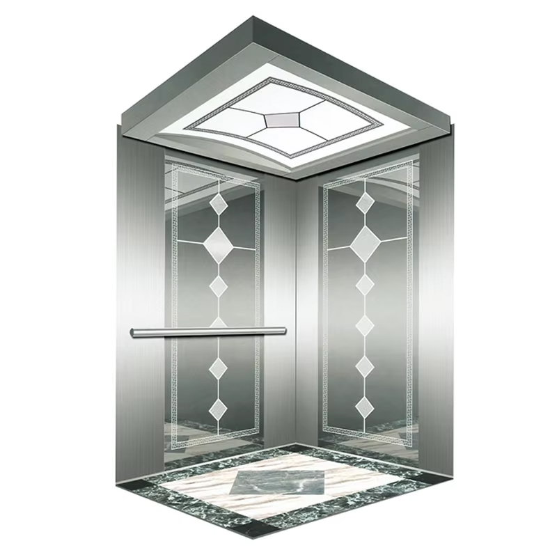 قطع غيار وإكسسوارات المصاعد VTSP136 كابينة مصعد الركاب مع إضاءة LED وديكور متميز